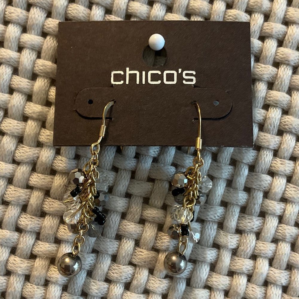 0003-New Chico's Mixed Metal Dangle Earrings